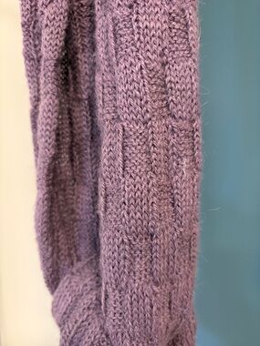 Purple hand Knit Scarf  - Unbranded